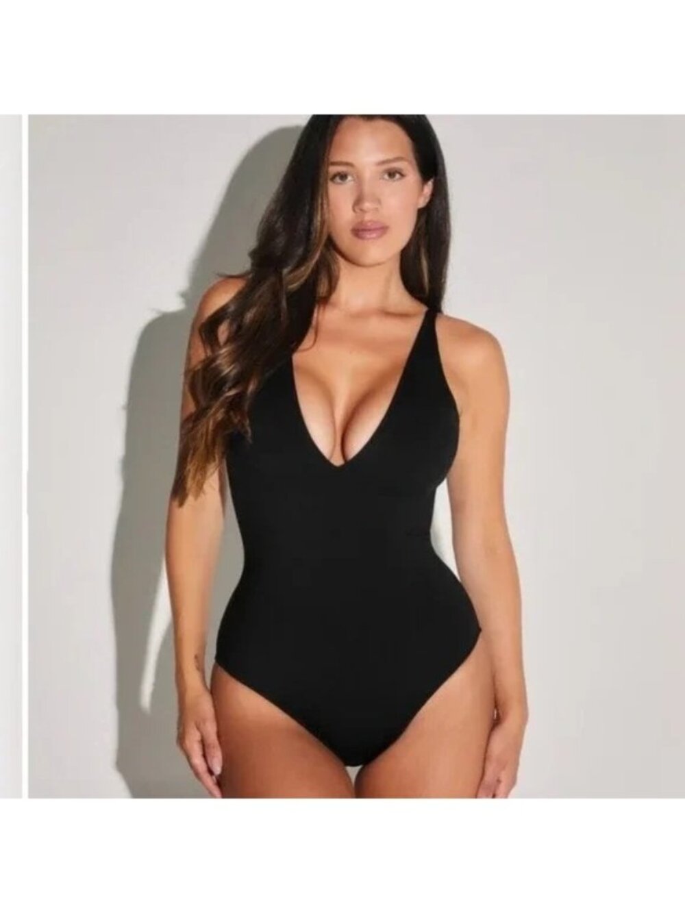 NWT TA3 Plungey Waist Shapewear One Piece Black Swimsuit Large Reg Long MSRP 178